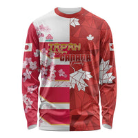 Canada and Japan Rugby Custom Long Sleeve Shirt Canucks Brave Blossoms Together Pacific - Polynesian Pride