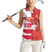 Canada and Japan Rugby Custom Women Sleeveless Polo Shirt Canucks Brave Blossoms Together Pacific LT14 - Polynesian Pride
