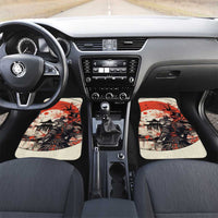 Samurai Warrior Japan Car Mats Red-blossomed Tree Classic Japanese Stylized - Polynesian Pride