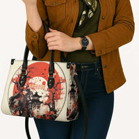 Samurai Warrior Japan Leather Bag Red-blossomed Tree Classic Japanese Stylized - Polynesian Pride