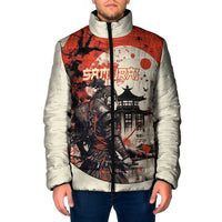 Samurai Warrior Japan Padded Jacket Red-blossomed Tree Classic Japanese Stylized - Polynesian Pride