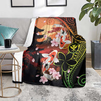 Hawaiian and Japanese Blanket Koi Fish With Kanaka Polynesian Tattoo - Polynesian Pride