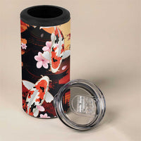 Hawaiian and Japanese 4 in 1 Can Cooler Tumbler Koi Fish With Kanaka Polynesian Tattoo LT14 - Polynesian Pride