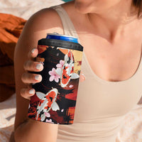 Hawaiian and Japanese 4 in 1 Can Cooler Tumbler Koi Fish With Kanaka Polynesian Tattoo LT14 - Polynesian Pride