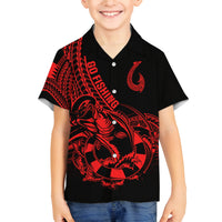 Polynesia Family Matching Tank Maxi Dress and Hawaiian Shirt Fish Hook Tattoo Go Fishing Polynesian Pattern Red LT14 Son's Shirt Red - Polynesian Pride