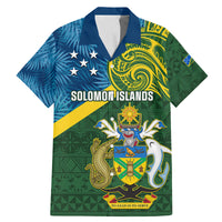 Solomon Islands Family Matching Mermaid Dress and Hawaiian Shirt Tropical Leaves With Melanesian Pattern LT14 Dad's Shirt - Short Sleeve Green - Polynesian Pride