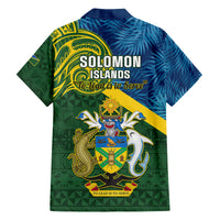 Solomon Islands Family Matching Off Shoulder Maxi Dress and Hawaiian Shirt Tropical Leaves With Melanesian Pattern LT14 - Polynesian Pride