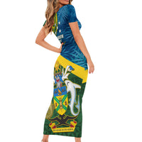 Solomon Islands Family Matching Short Sleeve Bodycon Dress and Hawaiian Shirt Tropical Leaves With Melanesian Pattern LT14 - Polynesian Pride