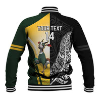New Zealand and South Africa Rugby Custom Baseball Jacket Maori Silver Fern Springbok Together LT14 - Polynesian Pride
