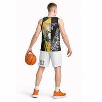 New Zealand and South Africa Rugby Custom Basketball Jersey Maori Silver Fern Springbok Together LT14 - Polynesian Pride