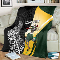 New Zealand and South Africa Rugby Custom Blanket Maori Silver Fern Springbok Together LT14 - Polynesian Pride