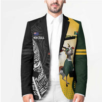 New Zealand and South Africa Rugby Custom Blazer Maori Silver Fern Springbok Together LT14 - Polynesian Pride