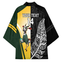 New Zealand and South Africa Rugby Custom Kimono Maori Silver Fern Springbok Together LT14 - Polynesian Pride