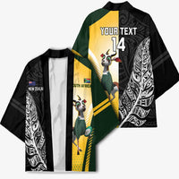 New Zealand and South Africa Rugby Custom Kimono Maori Silver Fern Springbok Together LT14 - Polynesian Pride