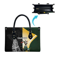 New Zealand and South Africa Rugby Custom Leather Bag Maori Silver Fern Springbok Together LT14 - Polynesian Pride