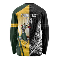 New Zealand and South Africa Rugby Custom Long Sleeve Shirt Maori Silver Fern Springbok Together LT14 - Polynesian Pride