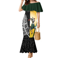 New Zealand and South Africa Rugby Custom Mermaid Dress Maori Silver Fern Springbok Together LT14 Women Black - Polynesian Pride