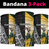 New Zealand and South Africa Rugby Custom Neck Gaiter Maori Silver Fern Springbok Together LT14 package One Size: 25*50cm Black - Polynesian Pride