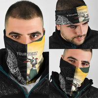 New Zealand and South Africa Rugby Custom Neck Gaiter Maori Silver Fern Springbok Together LT14 - Polynesian Pride