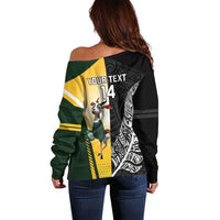 New Zealand and South Africa Rugby Custom Off Shoulder Sweater Maori Silver Fern Springbok Together LT14 - Polynesian Pride