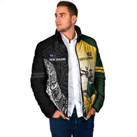 New Zealand and South Africa Rugby Custom Padded Jacket Maori Silver Fern Springbok Together LT14 - Polynesian Pride