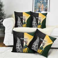 New Zealand and South Africa Rugby Custom Pillow Cover Maori Silver Fern Springbok Together LT14 - Polynesian Pride