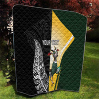 New Zealand and South Africa Rugby Custom Quilt Maori Silver Fern Springbok Together LT14 - Polynesian Pride
