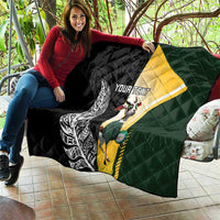 New Zealand and South Africa Rugby Custom Quilt Maori Silver Fern Springbok Together LT14 - Polynesian Pride
