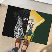 New Zealand and South Africa Rugby Custom Rubber Doormat Maori Silver Fern Springbok Together LT14 - Polynesian Pride