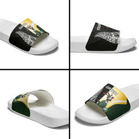 New Zealand and South Africa Rugby Custom Slide Sandals Maori Silver Fern Springbok Together LT14 - Polynesian Pride