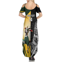New Zealand and South Africa Rugby Custom Summer Maxi Dress Maori Silver Fern Springbok Together LT14 - Polynesian Pride
