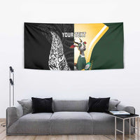 New Zealand and South Africa Rugby Custom Tapestry Maori Silver Fern Springbok Together LT14 - Polynesian Pride
