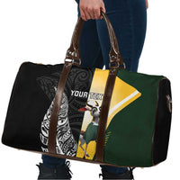 New Zealand and South Africa Rugby Custom Travel Bag Maori Silver Fern Springbok Together LT14 - Polynesian Pride