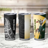 New Zealand and South Africa Rugby Tumbler Cup Maori Silver Fern Springbok Together LT14 - Polynesian Pride