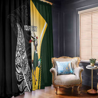 New Zealand and South Africa Rugby Custom Window Curtain Maori Silver Fern Springbok Together LT14 - Polynesian Pride