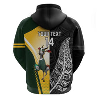 New Zealand and South Africa Rugby Custom Zip Hoodie Maori Silver Fern Springbok Together LT14 - Polynesian Pride