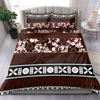 Bula Fiji Bedding Set Fijian Tapa Masi With Hibiscus Flowers LT14 - Polynesian Pride