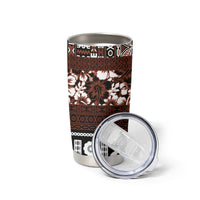 Bula Fiji Tumbler Cup Fijian Tapa Masi With Hibiscus Flowers LT14 - Polynesian Pride