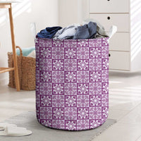 Poni Palaka Quilt Hawaii Laundry Basket Hawaiian Tropical Monstera Sea Turtle