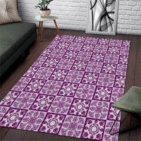 Poni Palaka Quilt Hawaii Area Rug Hawaiian Tropical Monstera Sea Turtle