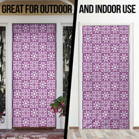 Poni Palaka Quilt Hawaii Door Cover Hawaiian Tropical Monstera Sea Turtle