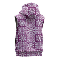 Poni Palaka Quilt Hawaii Sleeveless Hoodie Hawaiian Tropical Monstera Sea Turtle LT14 - Polynesian Pride