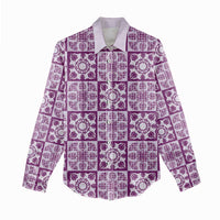 Poni Palaka Quilt Hawaii Women Casual Shirt Hawaiian Tropical Monstera Sea Turtle LT14 - Polynesian Pride