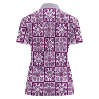 Poni Palaka Quilt Hawaii Women Polo Shirt Hawaiian Tropical Monstera Sea Turtle LT14 - Polynesian Pride