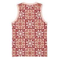 Ulaula Palaka Quilt Hawaii Basketball Jersey Hawaiian Tropical Monstera Sea Turtle