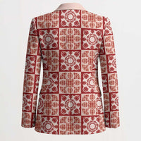 Ulaula Palaka Quilt Hawaii Blazer Hawaiian Tropical Monstera Sea Turtle