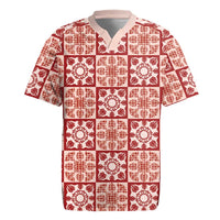 Ulaula Palaka Quilt Hawaii Rugby Jersey Hawaiian Tropical Monstera Sea Turtle