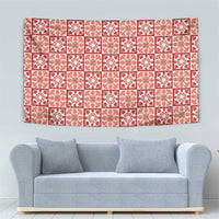Ulaula Palaka Quilt Hawaii Tapestry Hawaiian Tropical Monstera Sea Turtle