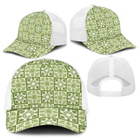 Omaomao Palaka Quilt Hawaii Baseball Net Cap Hawaiian Tropical Monstera Sea Turtle