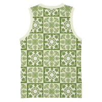 Omaomao Palaka Quilt Hawaii Basketball Jersey Hawaiian Tropical Monstera Sea Turtle